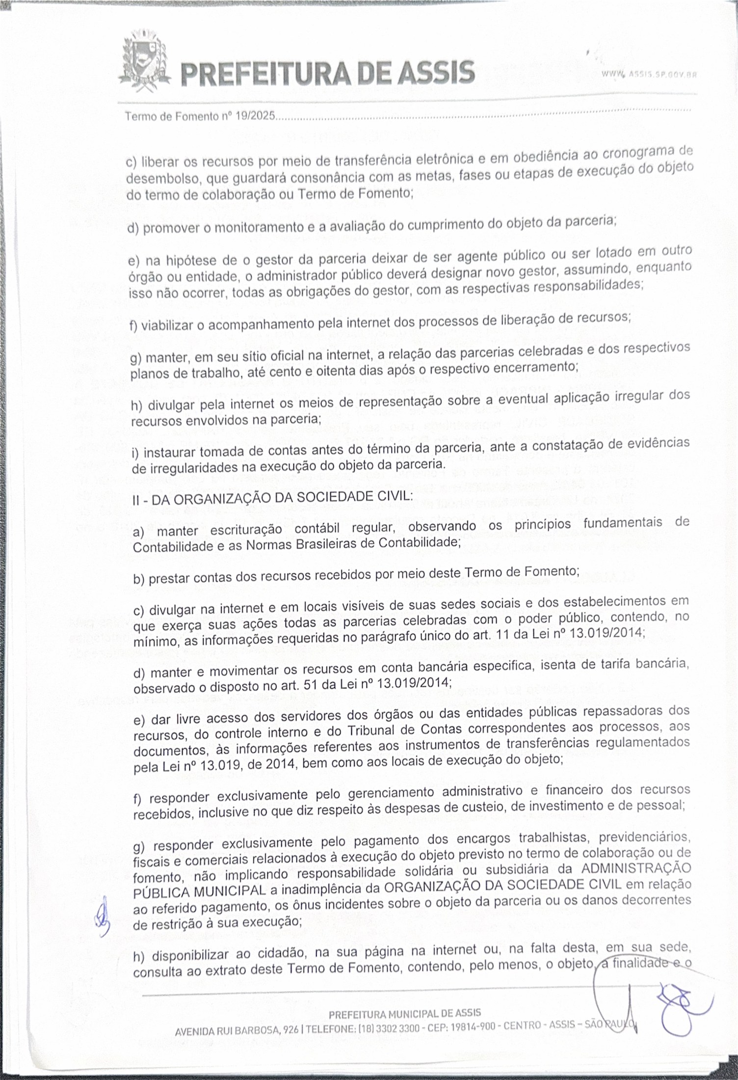 Termo de Fomento nº 19/2025 e anexos — página 2