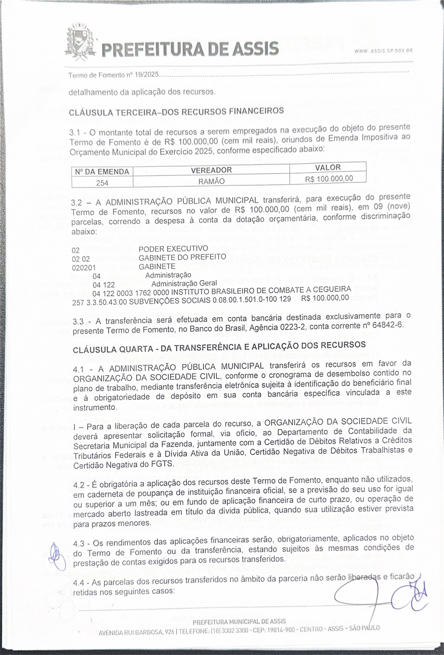 Termo de Fomento nº 19/2025 e anexos — página 3