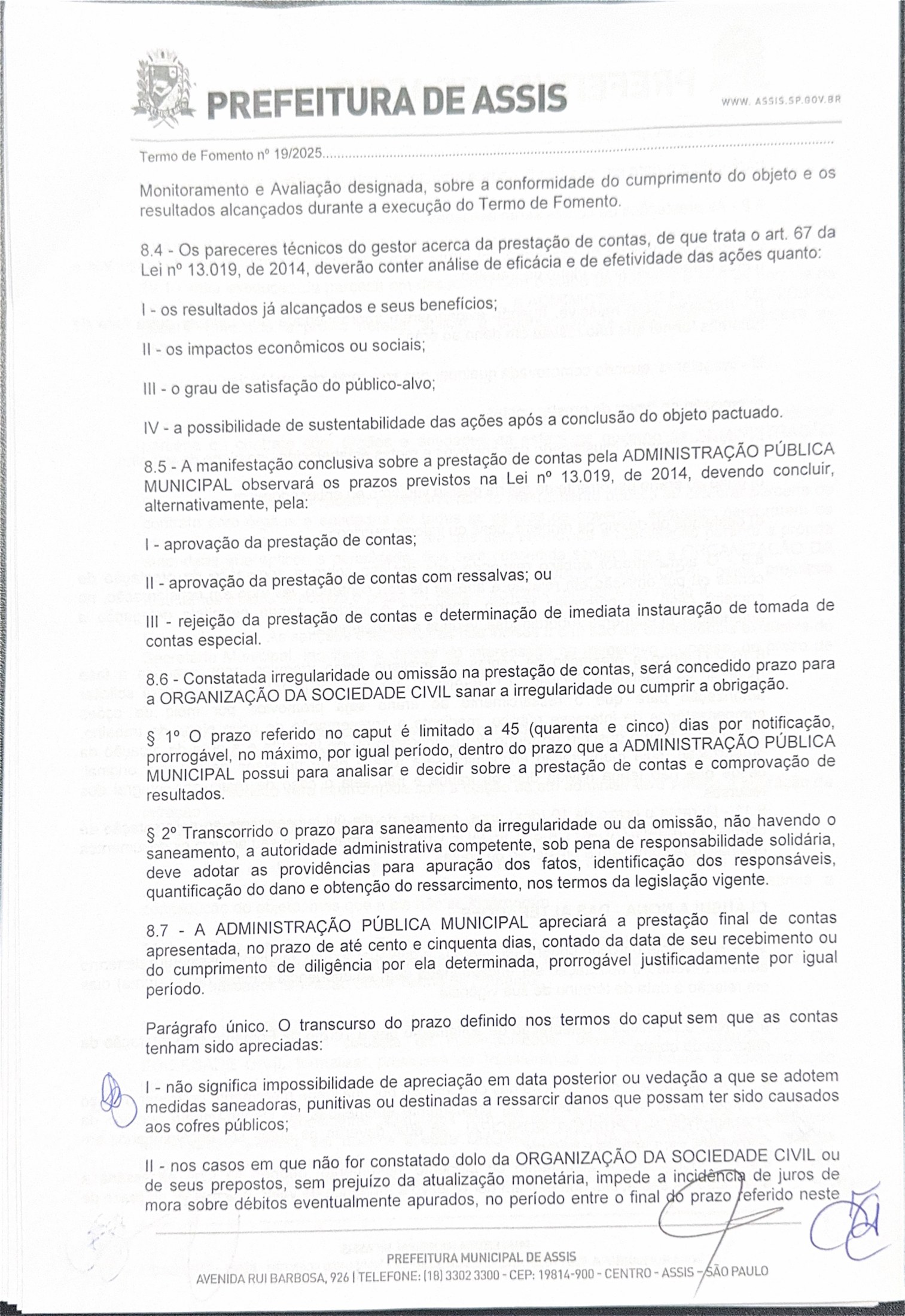 Termo de Fomento nº 19/2025 e anexos — página 7